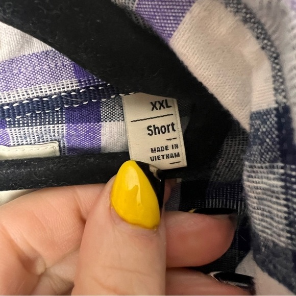 Hawker Rye casual button up shirt purple plaid soft XXL short - Picture 7 of 9